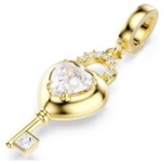 Swarovski smykke Idyllia charm Mixed cuts, Heart with key, White, Gold-tone plated - 5742959