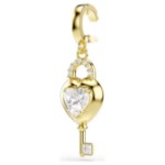 Swarovski smykke Idyllia charm Mixed cuts, Heart with key, White, Gold-tone plated - 5742959