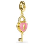 Swarovski smykke Idyllia charm Mixed cuts, Heart with key, White, Gold-tone plated - 5742959