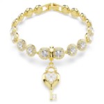 Swarovski smykke Idyllia charm Mixed cuts, Heart with key, White, Gold-tone plated - 5742959