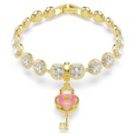 Swarovski smykke Idyllia charm Mixed cuts, Heart with key, White, Gold-tone plated - 5742959