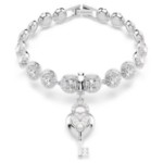Swarovski smykke Idyllia charm Mixed cuts, Heart with key, White, Rhodium plated - 5742957