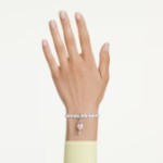 Swarovski smykke Idyllia charm Mixed cuts, Heart with key, White, Rhodium plated - 5742957