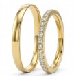 Gifteringer i gult gull 14 kt, 2.7 mm og 3 mm. GERSTNER - 29781