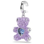 Swarovski smykke Idyllia charm Mixed cuts, Teddy, Purple, Rhodium plated - 5745610