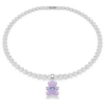 Swarovski smykke Idyllia charm Mixed cuts, Teddy, Purple, Rhodium plated - 5745610
