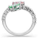 Swarovski Ariana Grande x Swarovski open ring Mixed cuts, Multicolored, Rhodium plated - 5737372