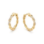 Gulløringer 14kt gull med diamanter 0,09ct W-Si - coc3700538