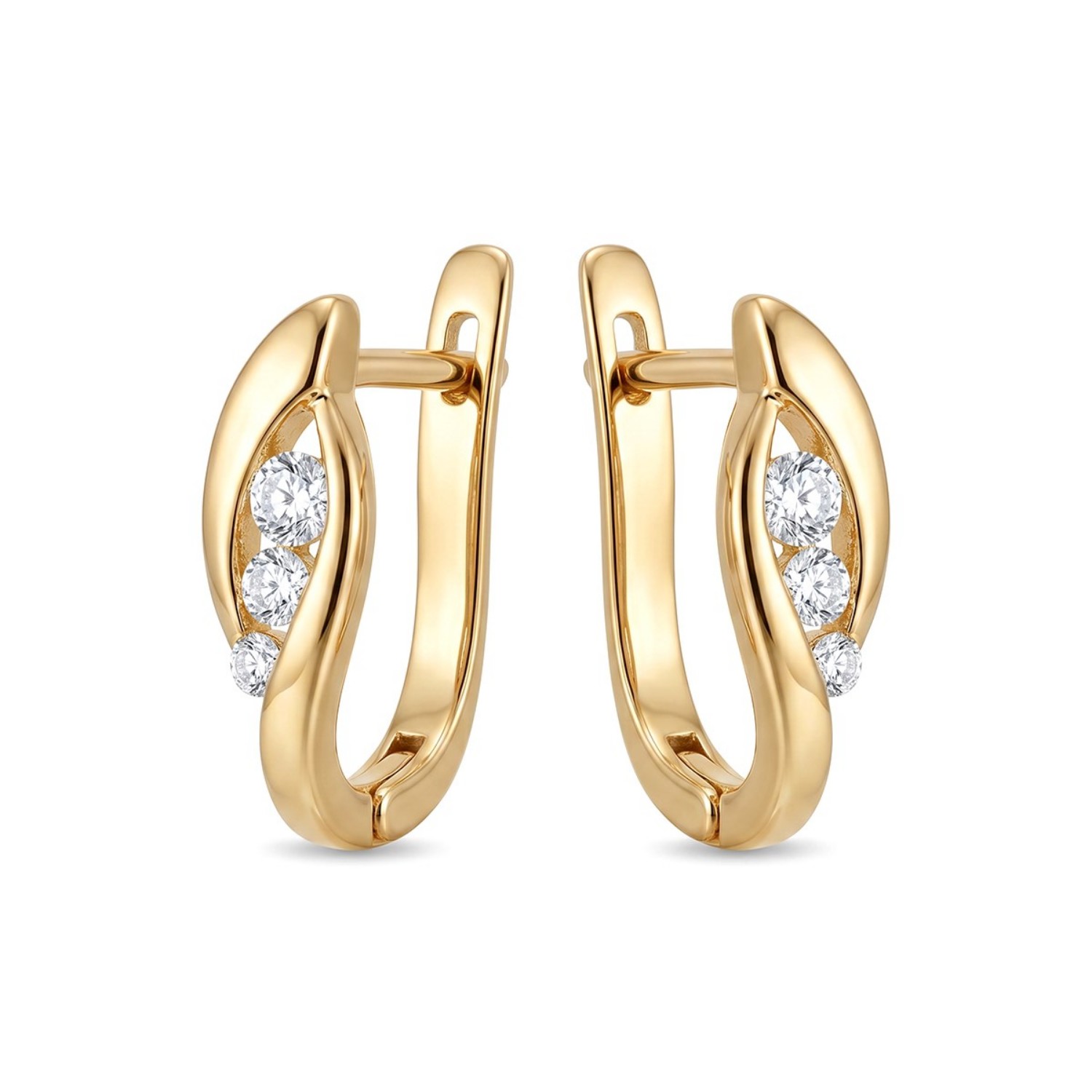Gulløredobber i 14kt gull med diamanter 0,23ct W-Si - coc3700009