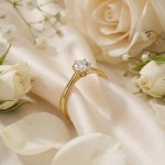 Diamantring forlovelsesring 0,50 ct i 14kt gult gull. Aida -18016050gg