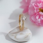 Diamantring forlovelsesring 0,50 ct i 14kt gult gull. Leticia - 18007050gg