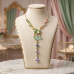 Swarovski collier Gema Y necklace Mixed cuts, Multicolored, Gold-tone plated - 5737451
