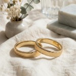 Gifteringer i serien Deg&Meg  i  585 gult gull, 4 mm. ESPELAND - SE123GU40