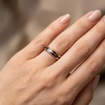 Gifteringer i rødt gull med carbon og diamant - 4806515