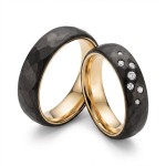 Gifteringer med carbon, diam. 0.091 ct, 6 mm. Carbon - 4981452
