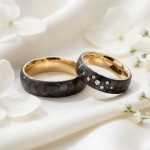 Gifteringer med carbon, diam. 0.091 ct, 6 mm. Carbon - 4981452