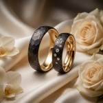 Gifteringer med carbon, diam. 0.091 ct, 6 mm. Carbon - 4981452