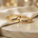 Gifteringer i serien Deg & Meg i 585 gult gull 3 mm. ESPELAND - SE118GU30