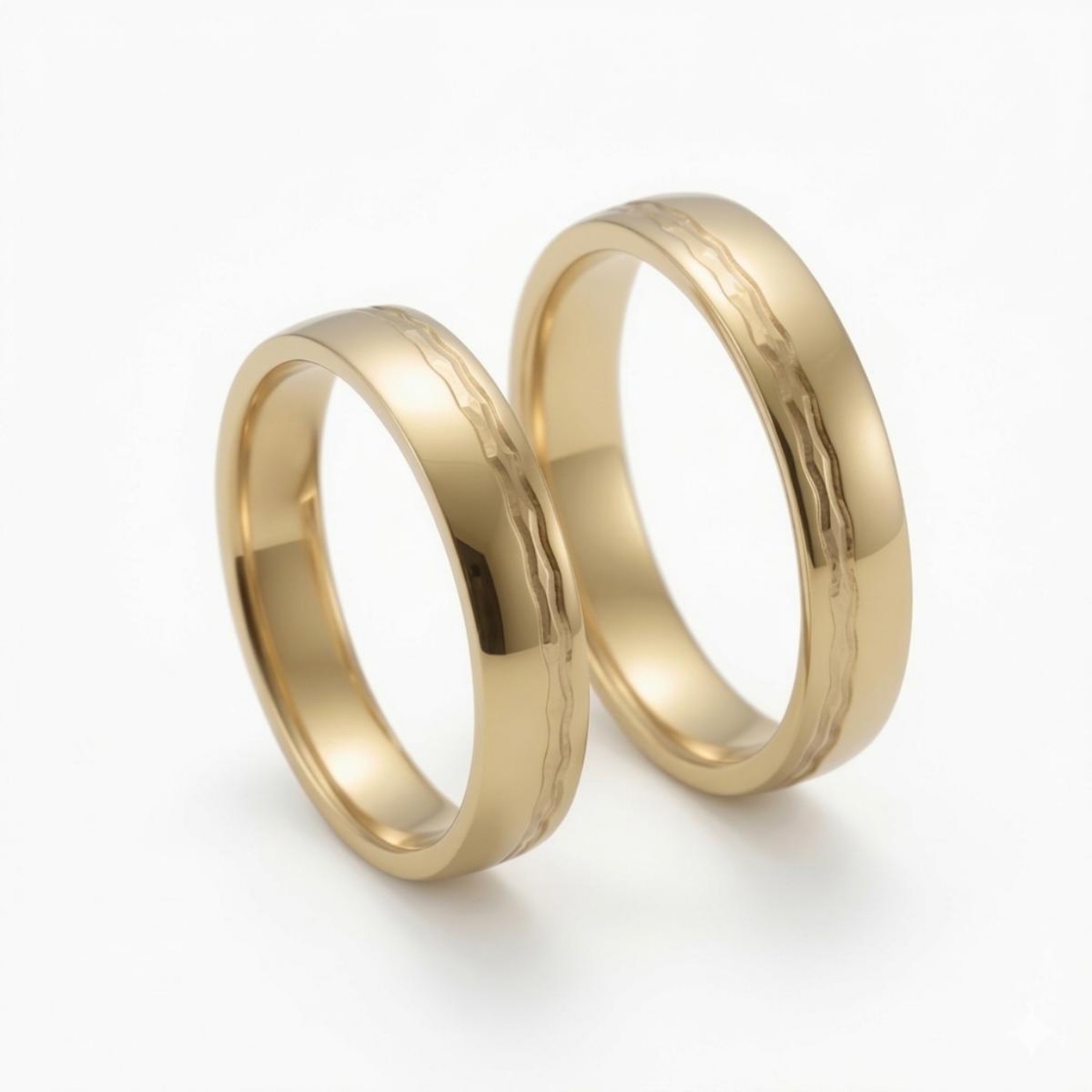 Gifteringer i serien Deg & Meg i 585 gult gull 3,5 mm. ESPELAND - SE117GU35