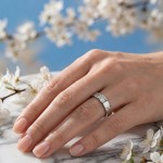 Iselin alliansering i hvitt gull med 0,20 ct diamant - 8501020