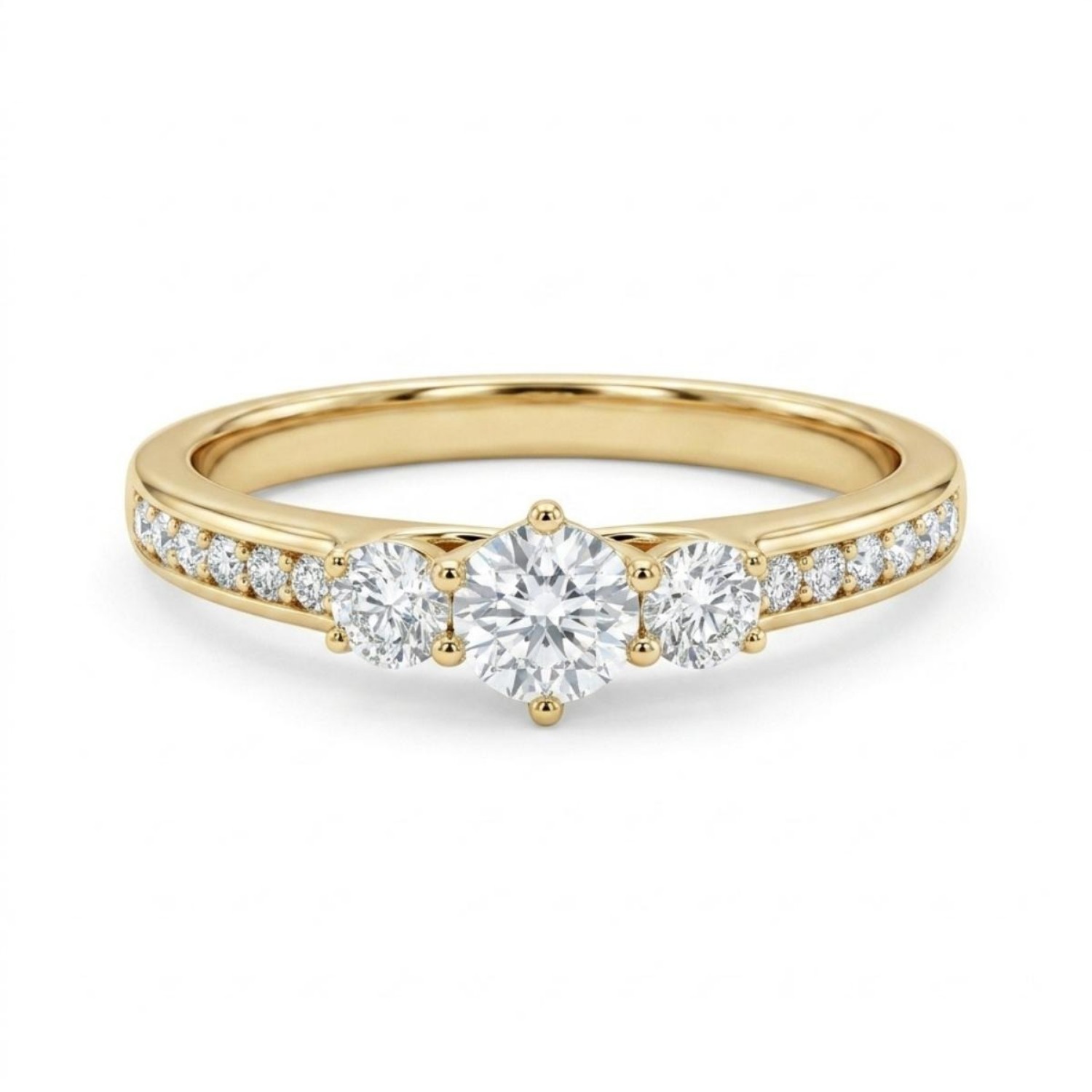 Diamant forlovelsesring i gult gull 0,46 ct- ABR00128gg