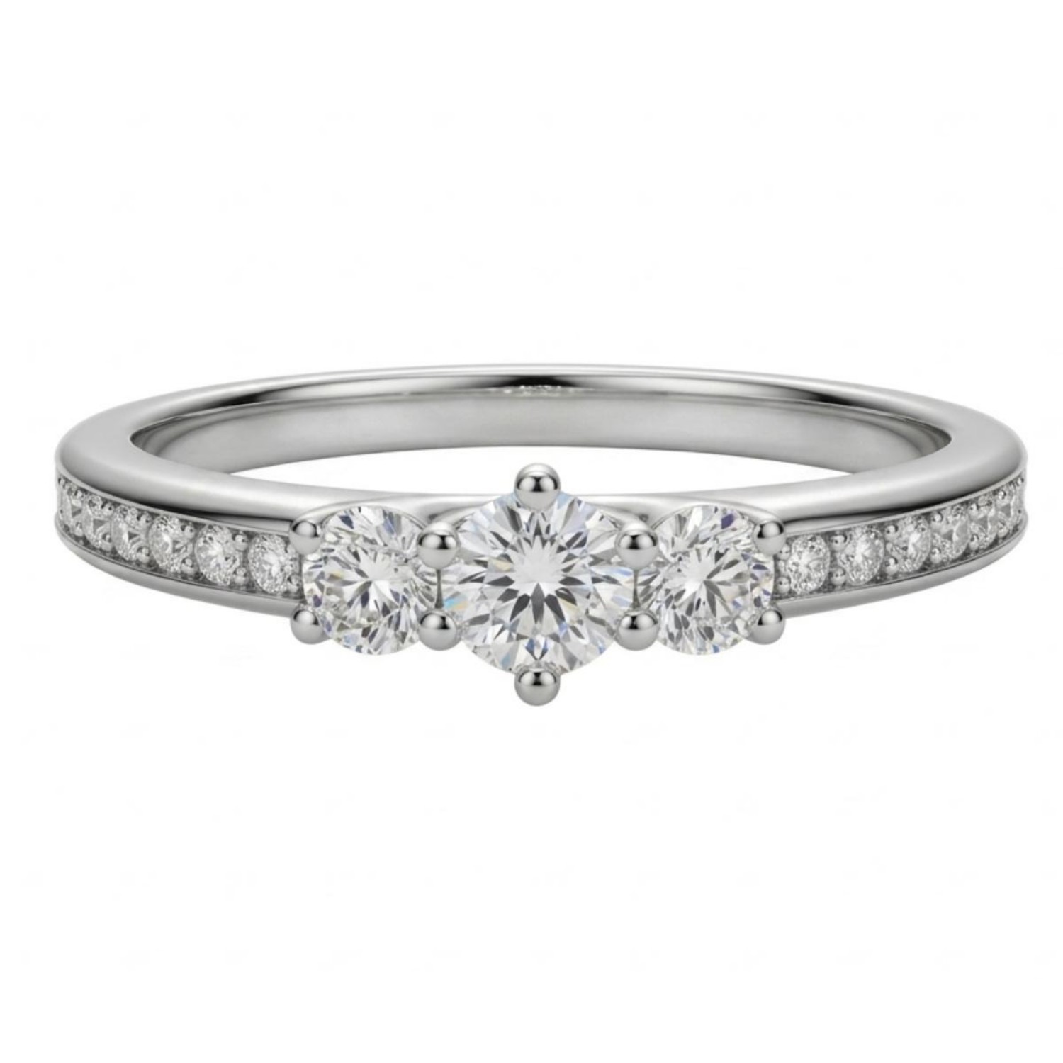 Diamantring i hvitt gull 0,44 ct - ABR00128E