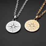 Polar Compass halskjede i gullfarget stål - 220529