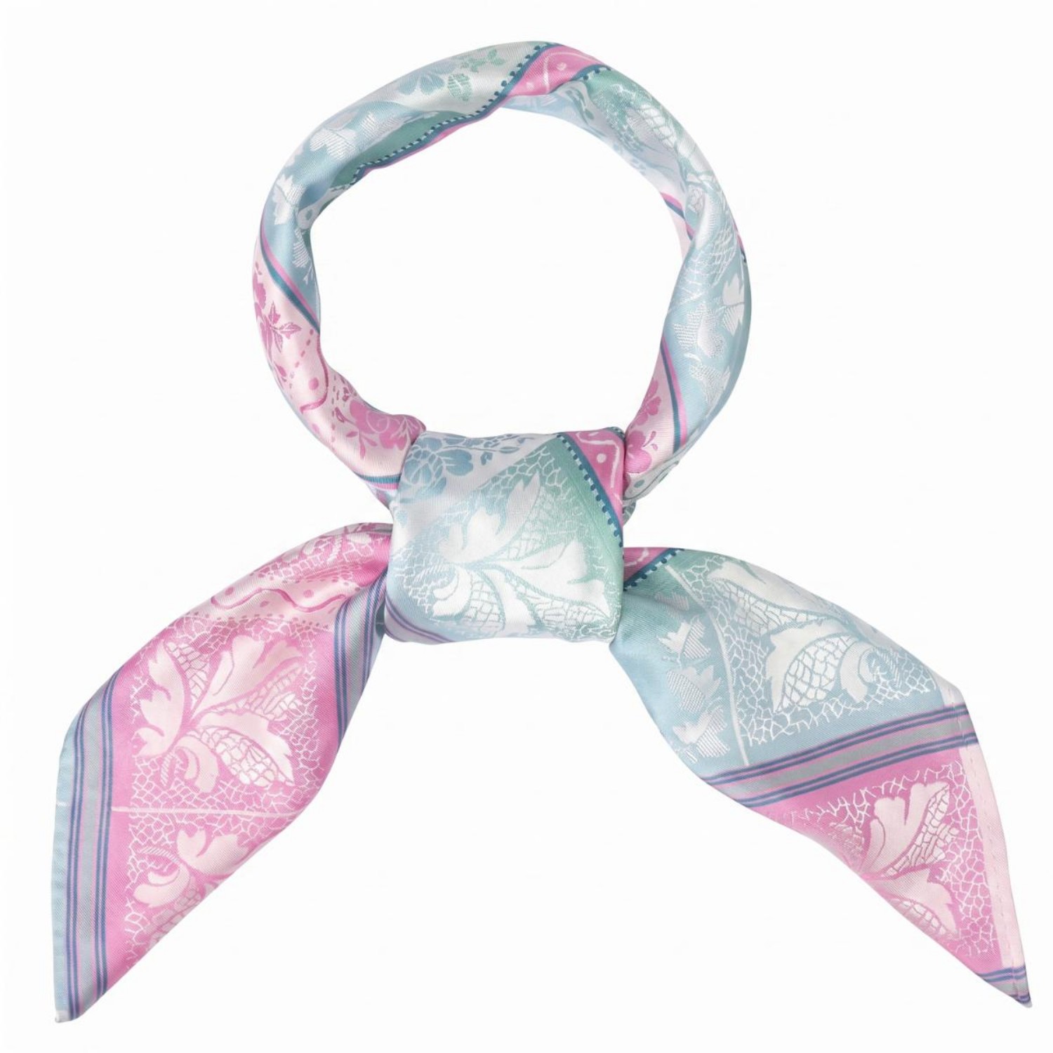 Tyrihans Lise silkeskjerf i rosa og mint- 03-722.009