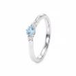 Gullring i hvitt gull 14kt med Sky Blue Topas og diamanter 0.05 ct TW-Si - coc5000547th