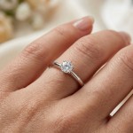 Forlovelsesring med Lab Grown diamant i 0.50 ct og River (D) - VVS2 - LG18001050