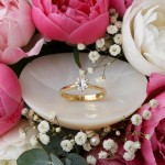 Forlovelsesring med Lab Grown diamant 0,40 ct D-VSi 14kt gult gull. Diona - 180010400LAB