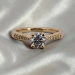 Forlovelsesring i gult gull med Lab Grown diamant 0.50 ct - LGABR01167g050