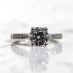 Forlovelsesring i hvitt gull med Lab Grown diamant 0.81 ct - LGABR01175hv081