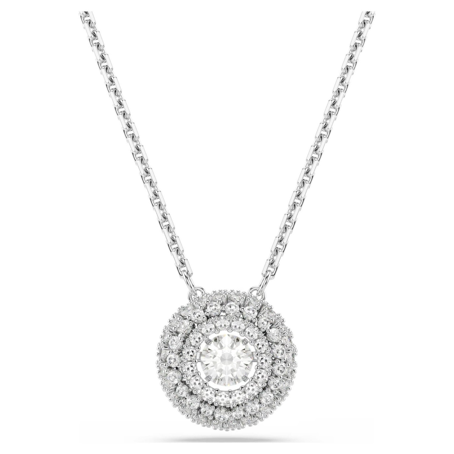 Swarovski smykke Sublima pendant Round cut, White, Rhodium plated - 5738246