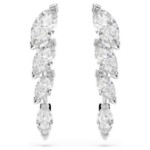 Swarovski Mesmera earrings Marquise cut, White, Rhodium plated - 5748007