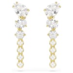 Swarovski øredobber Mesmera drop earrings Mixed cuts, White, 18K gold finish - 5747936