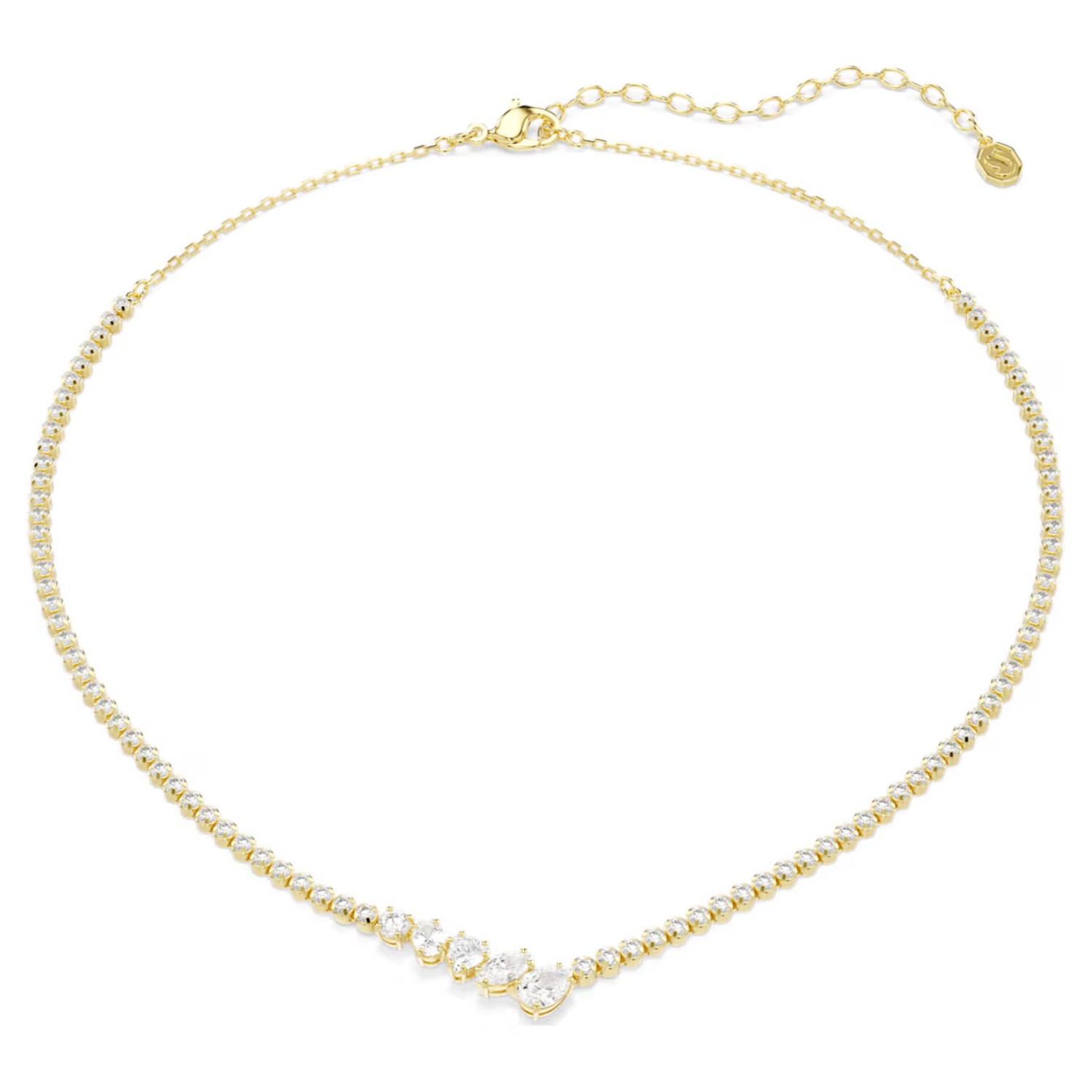 Swarovski collier Mesmera necklace Mixed cuts, White, 18K gold finish - 5747931