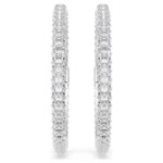Swarovski øredobber Dextera hoop earrings Round cut, White, Rhodium plated - 5754156