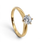 Forlovelsesring i gult gull med East Lab Grown diamant i 0.50 ct og River E VS2 - R58829GG