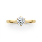 Forlovelsesring i gult gull med East Lab Grown diamant i 0.50 ct og River E VS2 - R58829GG