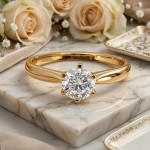 Forlovelsesring i gult gull med East Lab Grown diamant i 0.50 ct og River E VS2 - R58829GG