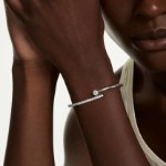 Swarovski armbånd Matrix bangle Round cut, White, Rhodium plated - 5753571