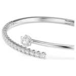Swarovski armbånd Matrix bangle Round cut, White, Rhodium plated - 5753571