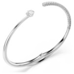 Swarovski armbånd Matrix bangle Round cut, White, Rhodium plated - 5753571