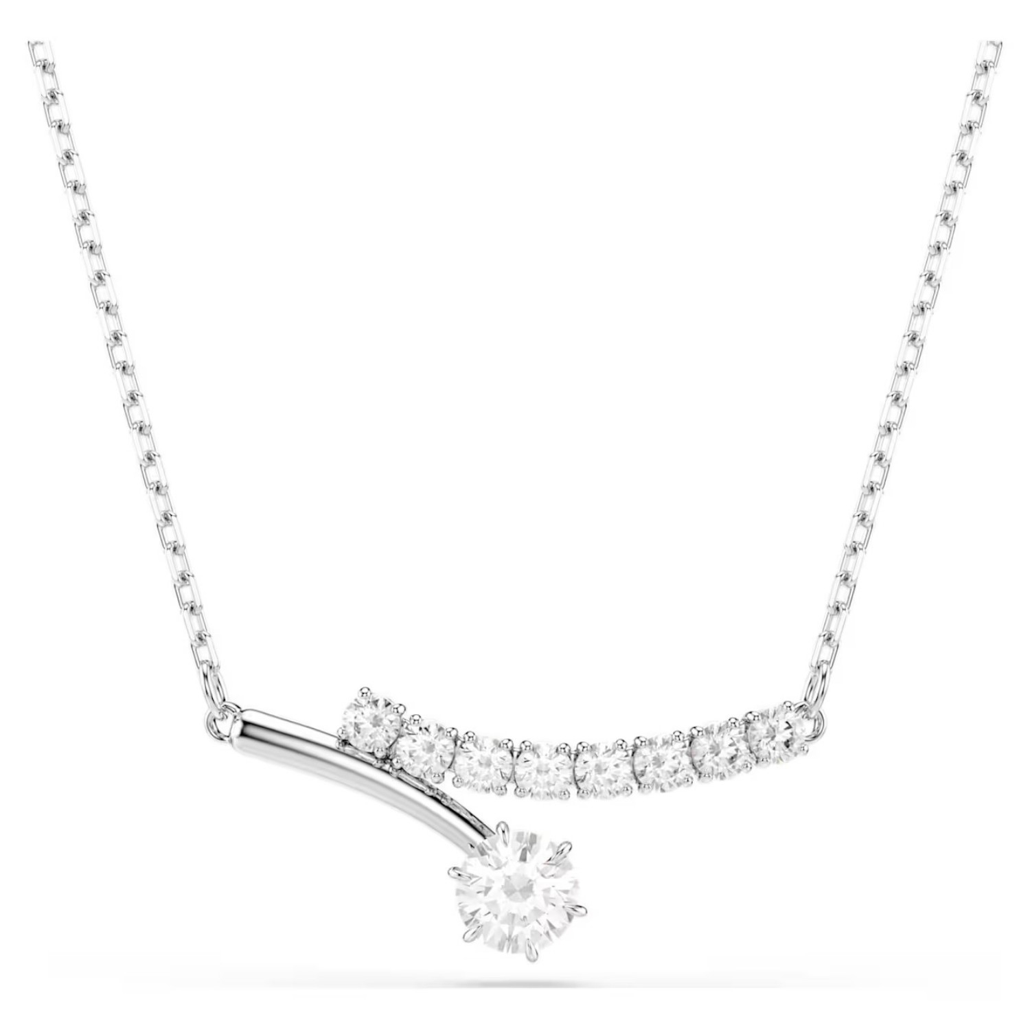 Swarovski smykke Matrix necklace Round cut, White, Rhodium plated - 5753568