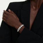 Swarovski armbånd Una Angelic bracelet Cushion cut, White, Rhodium plated - 5751558