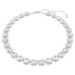 Swarovski collier Una Angelic necklace Cushion cut, White, Rhodium plated - 5751326