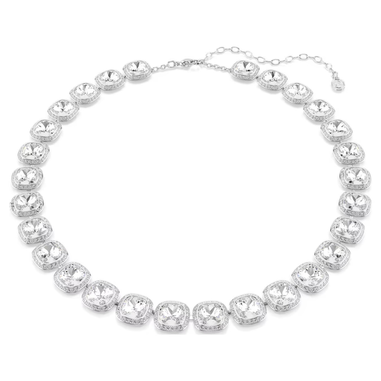 Swarovski collier Una Angelic necklace Cushion cut, White, Rhodium plated - 5751326