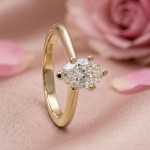 Forlovelsesring i gult gull med Oval Lab Grown diamant i 0.71 ct og River D VSI - JKR2600033