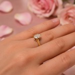 Forlovelsesring i gult gull med Oval Lab Grown diamant i 0.71 ct og River D VSI - JKR2600033